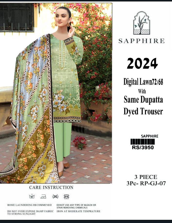 Ladies suit | Casual suit| Lawn suit | 3 pcs Suits | Unstitch Suits 7