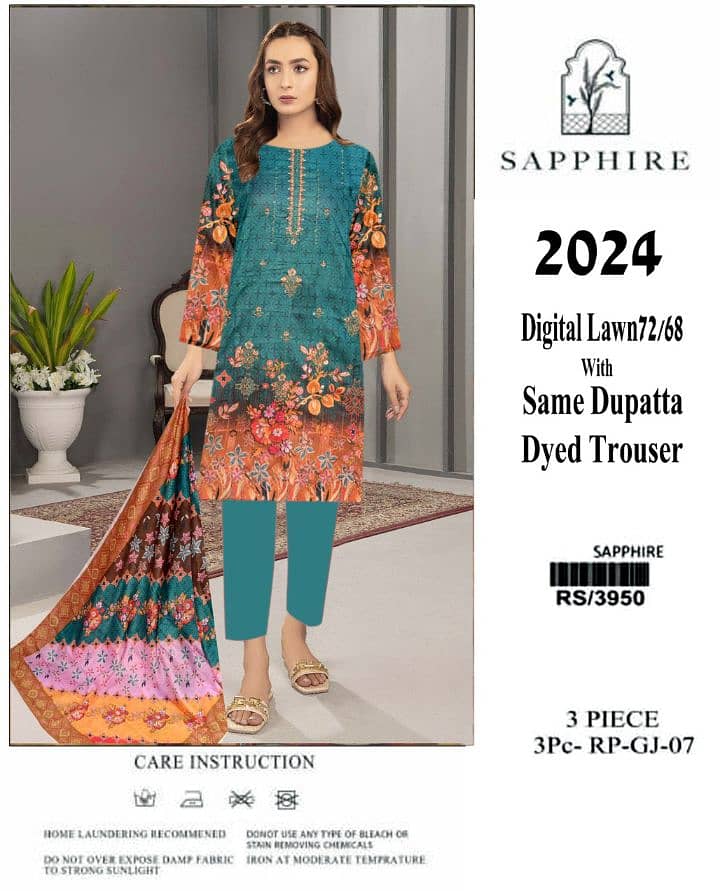 Ladies suit | Casual suit| Lawn suit | 3 pcs Suits | Unstitch Suits 10