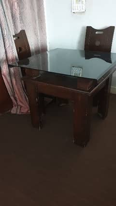 4 chairs and glass top table mini