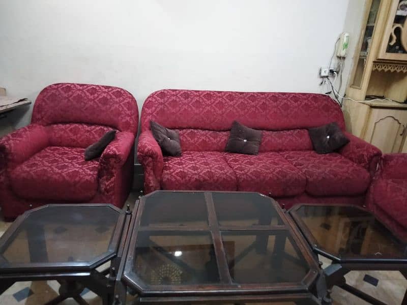 6 set sofa set with 3 wooden tables 2