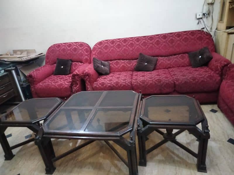 6 set sofa set with 3 wooden tables 4