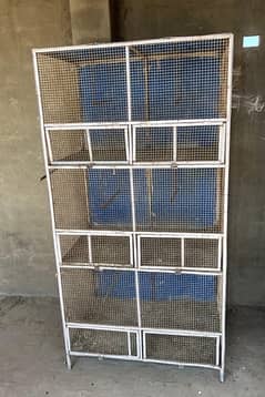 Birds iron cage 3 portion length 7 ft and width 3ft