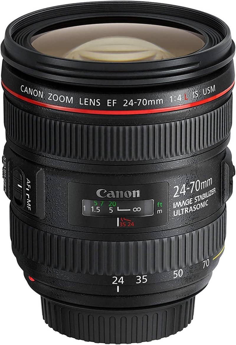 Canon EF 24-70 mm f/4L IS USM lens, Black - Not Used 03135676468 3