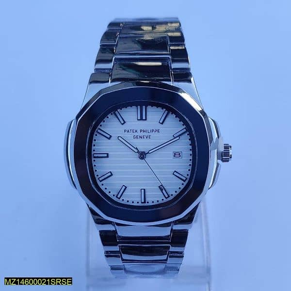 Luxury Patek Philippe Nautilus Silver Watch -with Home Delivery! 1