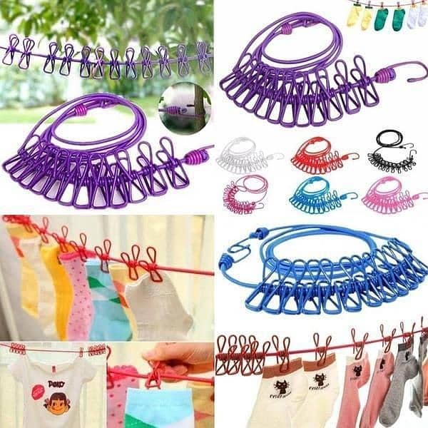 Elastic cloth drying hanging cloth line rope 2