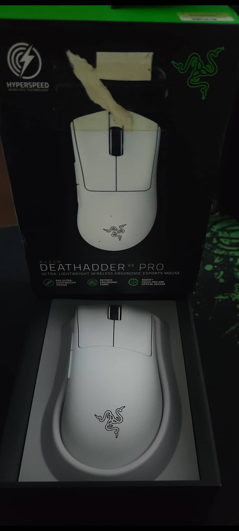 Razer DeathAdder V3 Pro White (Open Box) Wireless RGB Gaming Mouse 1