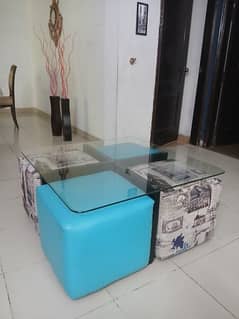 Modern Center Table With 4 Movable Stools/Seats 0