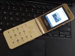 Flip Folding Phone Dual Double Sim Golden Color PTA Approved Original