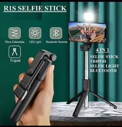 4 in 1 selfie stick and tripod with led light