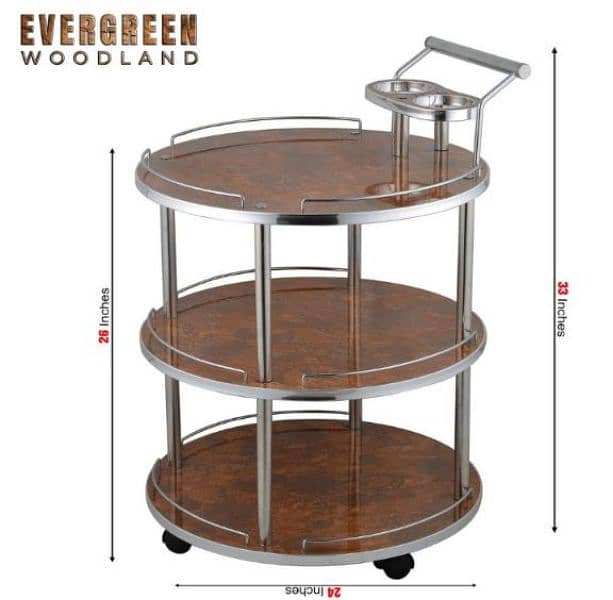 Wooden Tray Tea Trolley 1