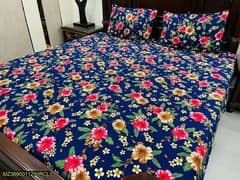 3 PCs Cotton Printed Double bedsheet