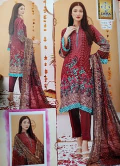 3 piece suit Lawn shirt trouser with Diamond Dupatta