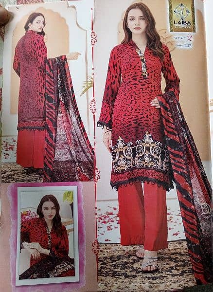 3 piece suit Lawn shirt trouser with Diamond Dupatta 3