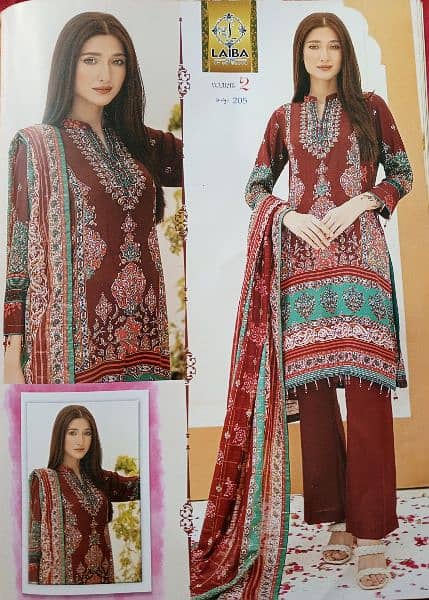 3 piece suit Lawn shirt trouser with Diamond Dupatta 4