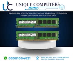 SAMSUNG RAM SPECIFICATION ECC: Yes Rank: 4Rx4 Voltage: 1.2V Data Rate