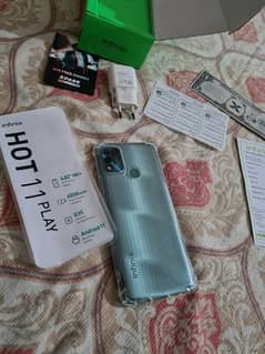 Infinix hot 11 play with full box 4/64 only glass change