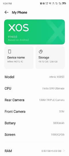 infinix note 40 8 GB 256 GB in warranty