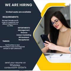 Indoor Office Work | Part Time / Full Time Job | Male & Female Hiring 0