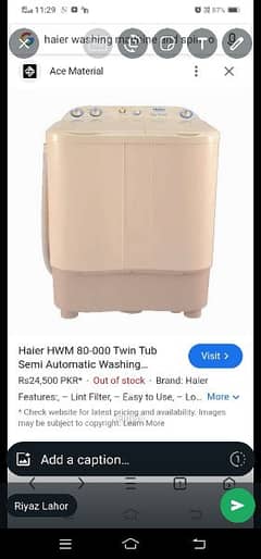 Haier washing machine and spinr no repair