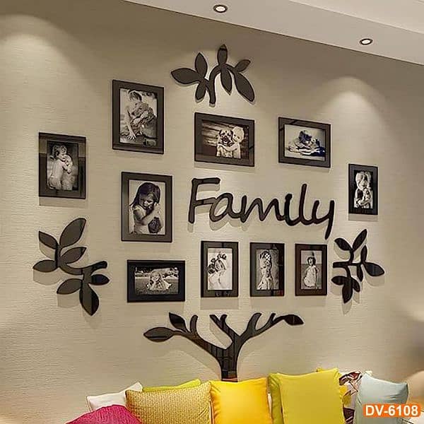 3D wooden family tree wal photo frame 1