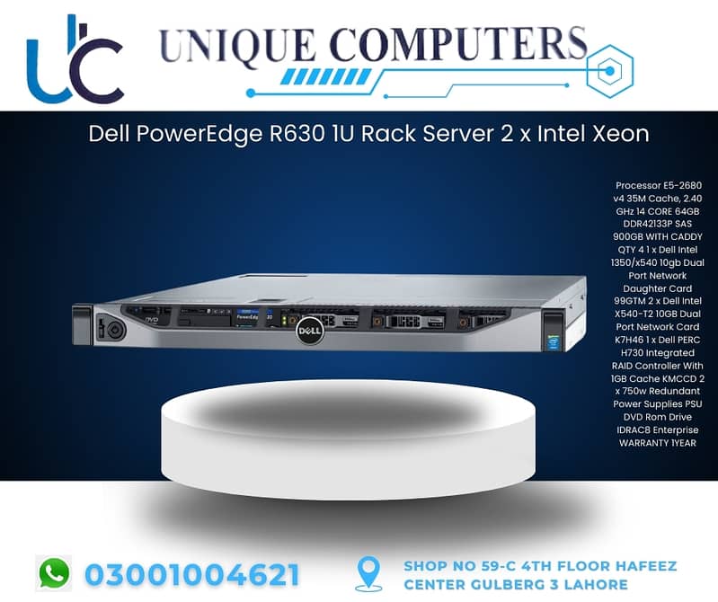 Dell PowerEdge R630 1U Rack Server 2 x Intel Xeon 0