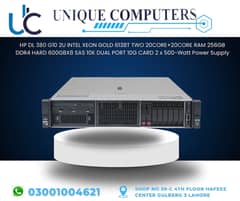 HP DL 380 G10 2U INTEL XEON GOLD 6138T TWO 20CORE+20CORE RAM 256GB DD