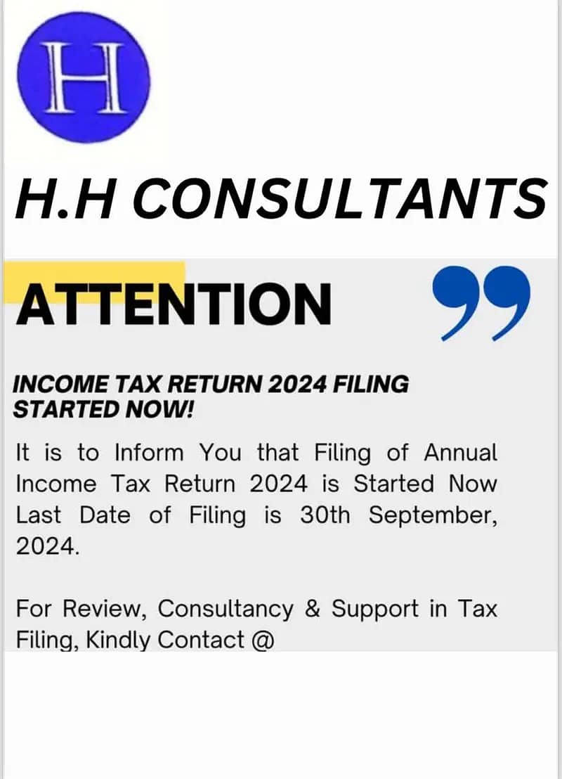 Tax Filer, FBR, Tax Consultant, Income Tax Return, Sales Tax, NTN 7