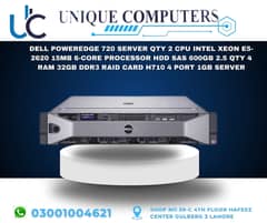 DELL POWEREDGE R720 SERVER QTY 2 CPU INTEL XEON E5- 2620 15MB 6-CORE P