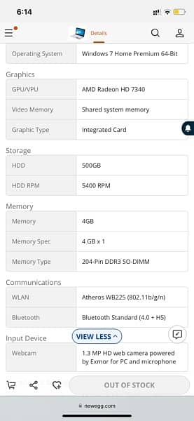 VAIO E Series Product name: SVE11113FXW 7