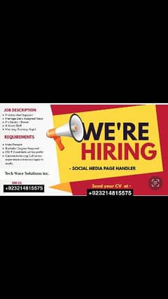 Social media page handler required for night shift