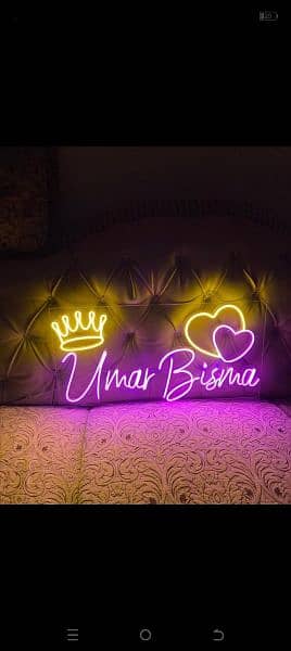 Neon Light name customized board | Hanging led board | Room decor 0