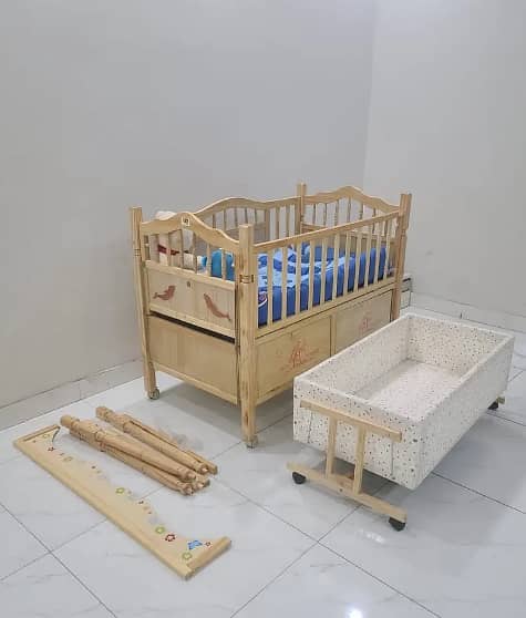 Multi-Function Wooden Baby Crib + FREE Baby Wooden Swing 0