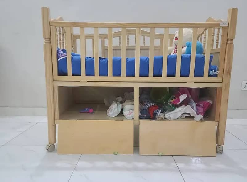 Multi-Function Wooden Baby Crib + FREE Baby Wooden Swing 2