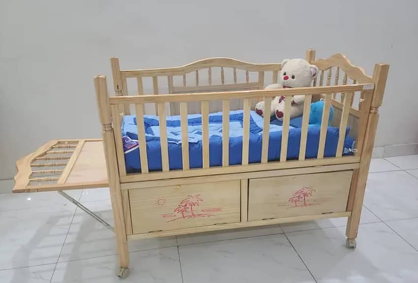 Multi-Function Wooden Baby Crib + FREE Baby Wooden Swing 3