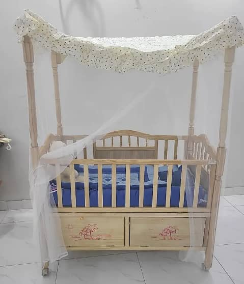 Multi-Function Wooden Baby Crib + FREE Baby Wooden Swing 4