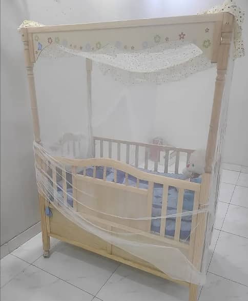 Multi-Function Wooden Baby Crib + FREE Baby Wooden Swing 5