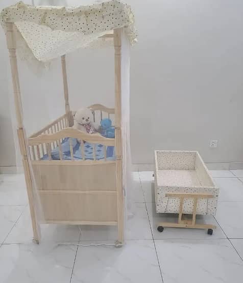 Multi-Function Wooden Baby Crib + FREE Baby Wooden Swing 6