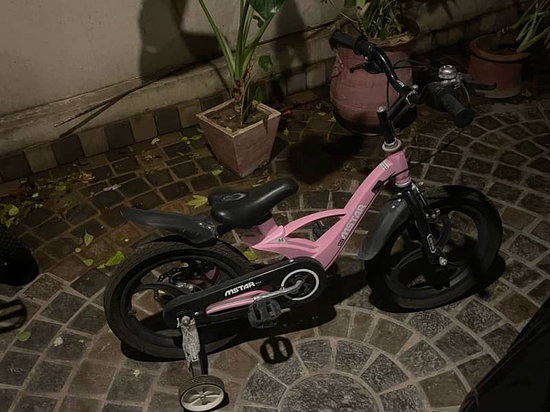 selling pink childrens bicycle in perfect unused condition 1