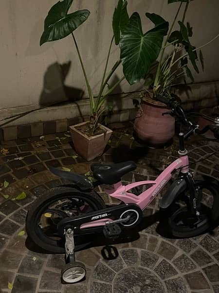 selling pink childrens bicycle in perfect unused condition 2