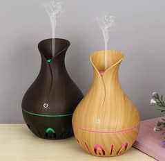 USB Electric Wood Grain Humidifier Essential Oil Diffuser LED Lights