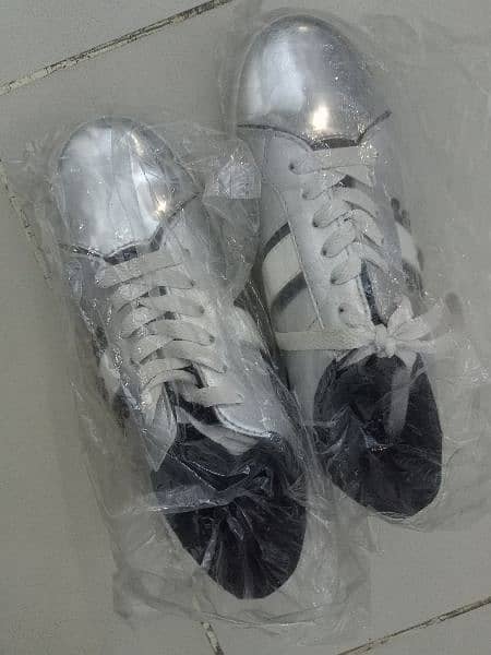 white and silver  colour shoes 2