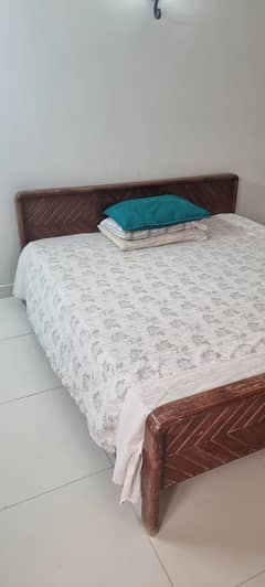 SHEESHAM BEDS FOR SALE WITH SIDE TABLE (WITHOUT MATTRESS)