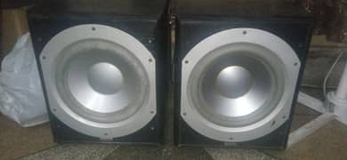 10 inch infinity Active Subwoofers Pair for sale