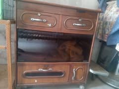 New wooden stand (slai machine choki) . 1 TV trolley