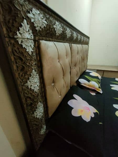 King size bed with mattress with two side tables 2