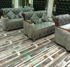 6 Seater sofa set / wooden sofa / 3+2+1 seater sofa set / poshish sofa