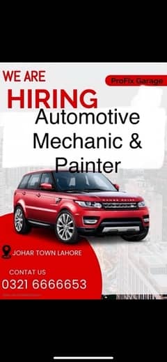 Car Mechanic, Painter Required | کار میکینک, پینٹر کی ضرورت ہے۔