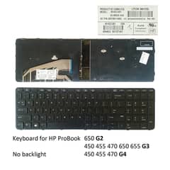 Keyboard for HP ProBook 650 G2 450 455 470 650 655 G3 450 455 470 G4