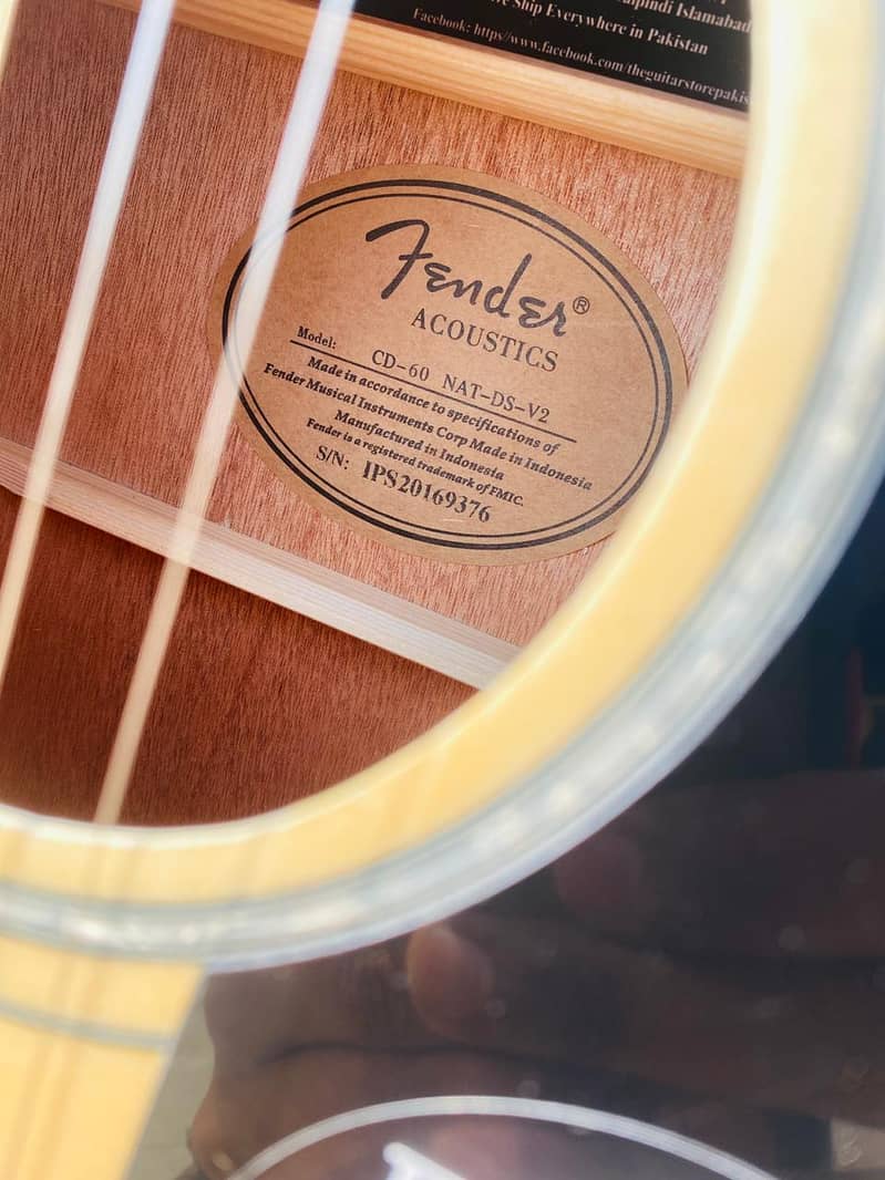 Fender CD-60 NAT-DS-V2 Acoustic Guitar Manufactured in Indonesia 13