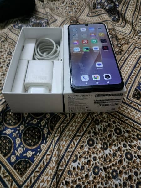 Redmi note 11 complete box lush condition 6gb ram 128gb memory 3